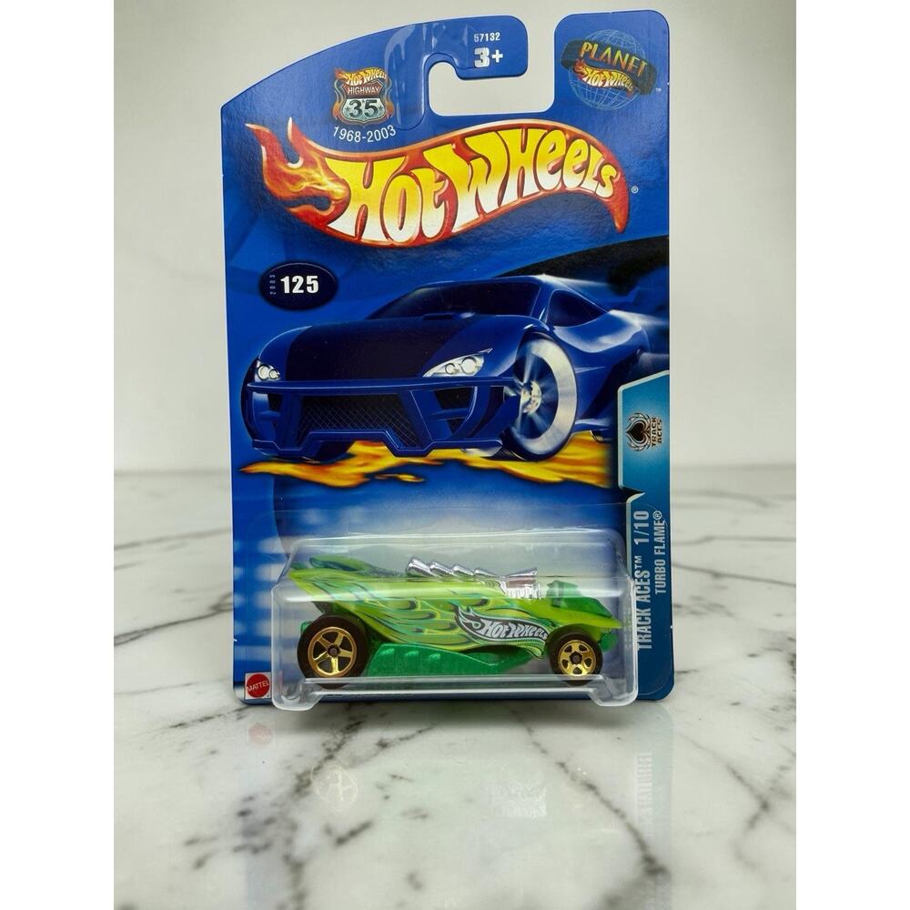 Hot Wheels Turbo Flame Track Aces Planet Hot Wheels 1:64 Diecast Green 2003